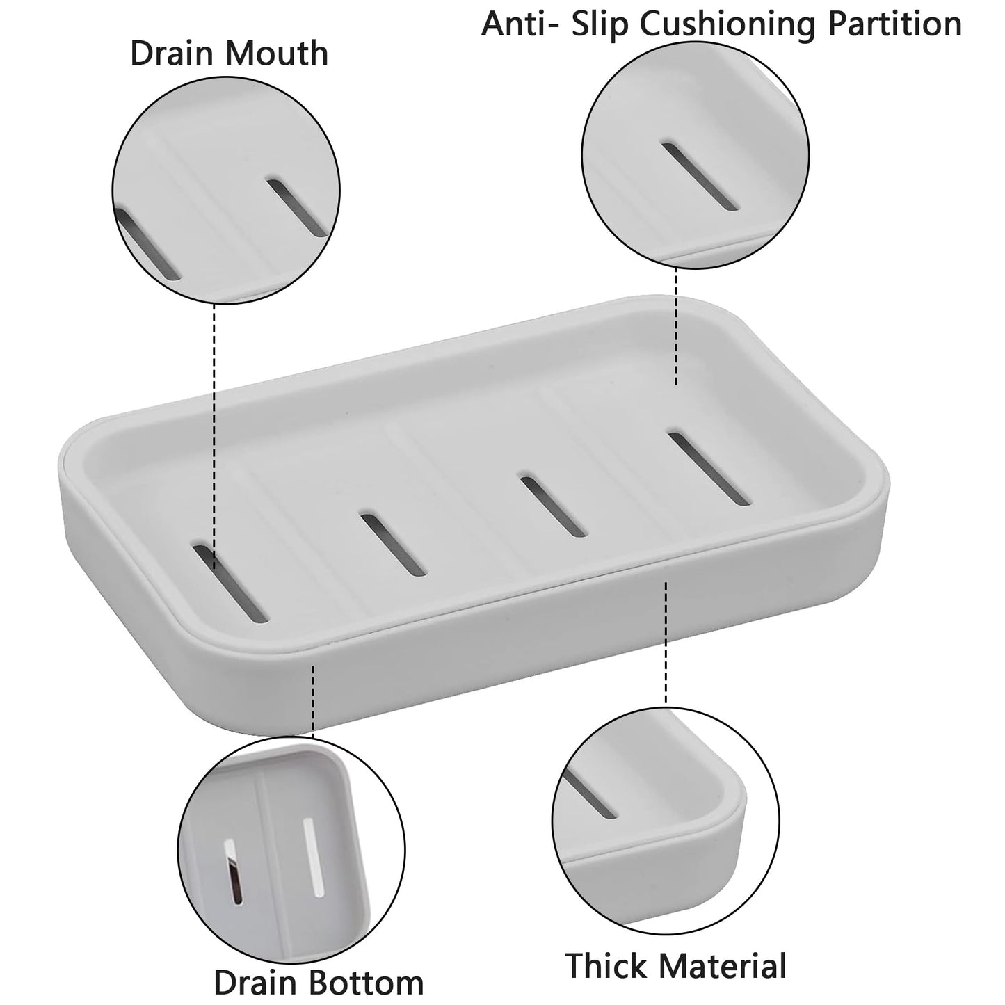 Senshuomy Soap Box, Soap Dish, Soap Dishes for Bathroom, Plastic Draining Soap Dishe, Plastic Draining Soap Dishes, Keep Soap Dry