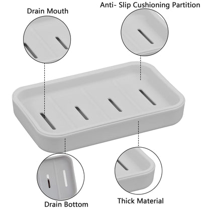 Senshuomy Soap Box, Soap Dish, Soap Dishes for Bathroom, Plastic Draining Soap Dishe, Plastic Draining Soap Dishes, Keep Soap Dry