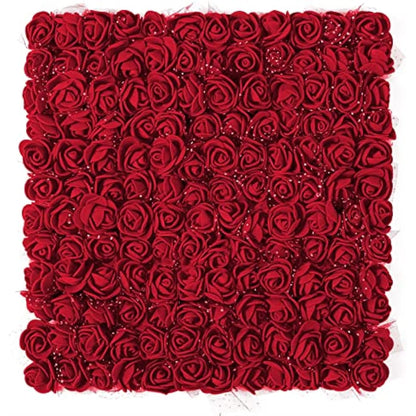 MWOOT Dark Red Roses Artificial Flower Heads, 144Pcs Mini Foam Roses for Crafts, Small Fake Roses Flower for DIY Wedding Halloween Party Festival Valentine's Day Decoration, 2.5CM Faux Flower Heads