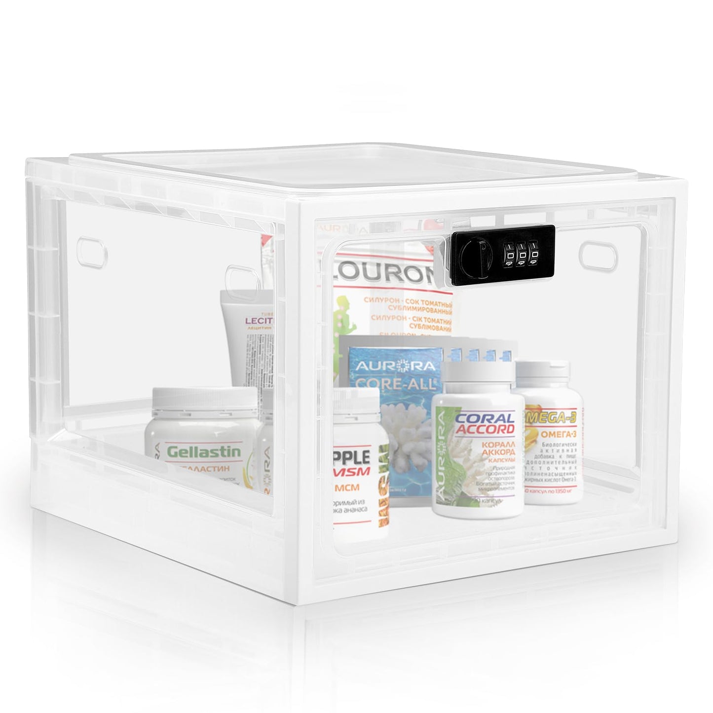 Lockable Medicine Box, Lockable Fridge Storage Box, Premium Material Lockable Container for Medicine, Phone, Food