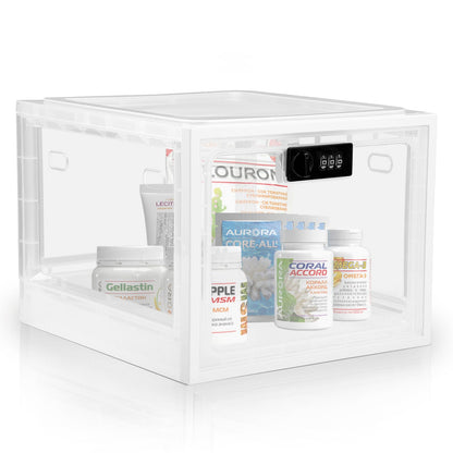 Lockable Medicine Box, Lockable Fridge Storage Box, Premium Material Lockable Container for Medicine, Phone, Food