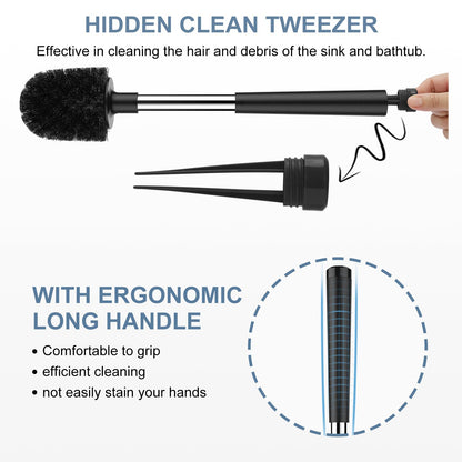 SetSail Toilet Bowl Brush and Holder for Bathroom Cleaning, Black, 1 Pack