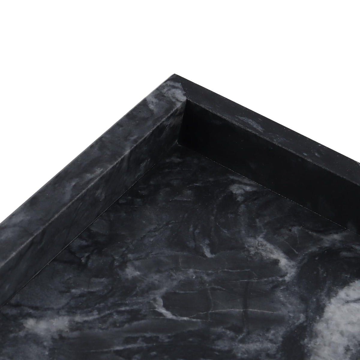 LEXININ 2 Pcs Grey Rectangle Marble Bathroom Tray, 30 x 20cm Marble Decorative Storage Tray for Kitchen, Countertop