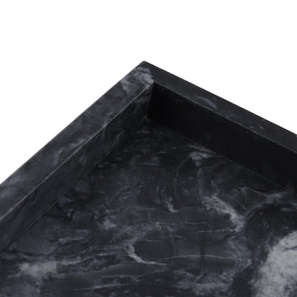 LEXININ 2 Pcs Grey Rectangle Marble Bathroom Tray, 30 x 20cm Marble Decorative Storage Tray for Kitchen, Countertop
