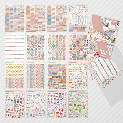 colortouch Sticker Set - 2500+ Pcs Monthly, Weekly, Daily Stickers - 32 Sheets Bullet Journal Sitckers Album for Planner, Organizer, Calendar, Laptop, Collection, Budget, Agenda, Schedule, Scrapbook