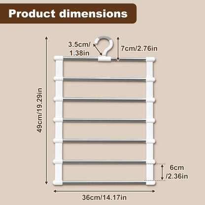CTIME Trouser Hangers 2 Pack, Space Saving Non-Slip 360° Rotatable Hook