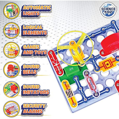 Science Kidz Electronics Kit - Electric Circuits - 188 - Science Experiments Set For Kids Age 5-10 - Educational STEM Toys