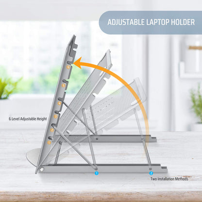 Lidasen Laptop Stand Tablet,Foldable Portable Ventilated Desktop Laptop Holder, Cooling Stand (10"-15.6") compatible with Dell XPS, HP