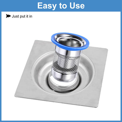 sourcing map Shower Floor Drain Odor Preventer, 62 x 42mm/2.4" x 1.6" One Way Drain Valve Sewer Core Stainless Steel Floor Drain Anti-Odor Plugs for