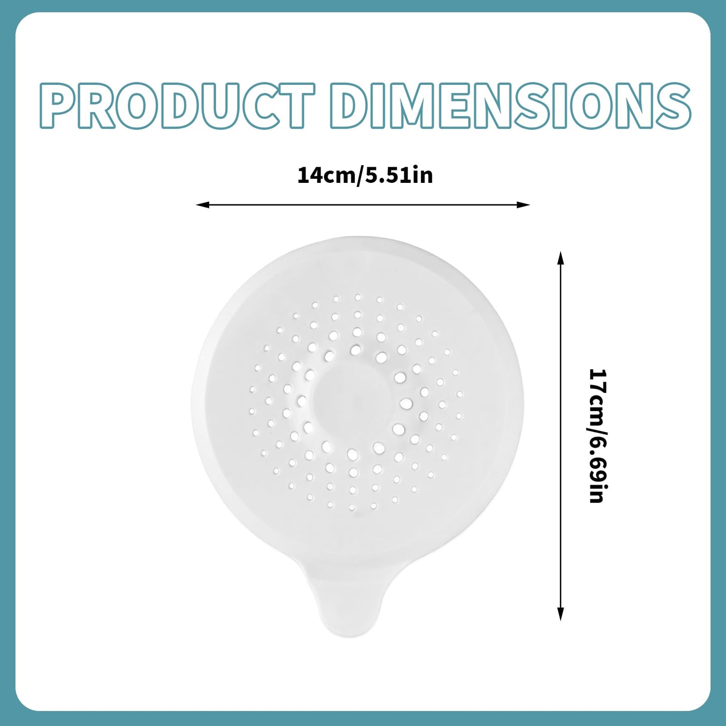 2 Pack Silicone Shower Drain Hair Catcher with Strong Suction Cup