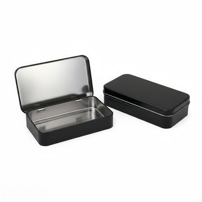 LJY Black Hinged Metal Tins, 2 Pack, 5.9 x 3.5 x 1.2 in