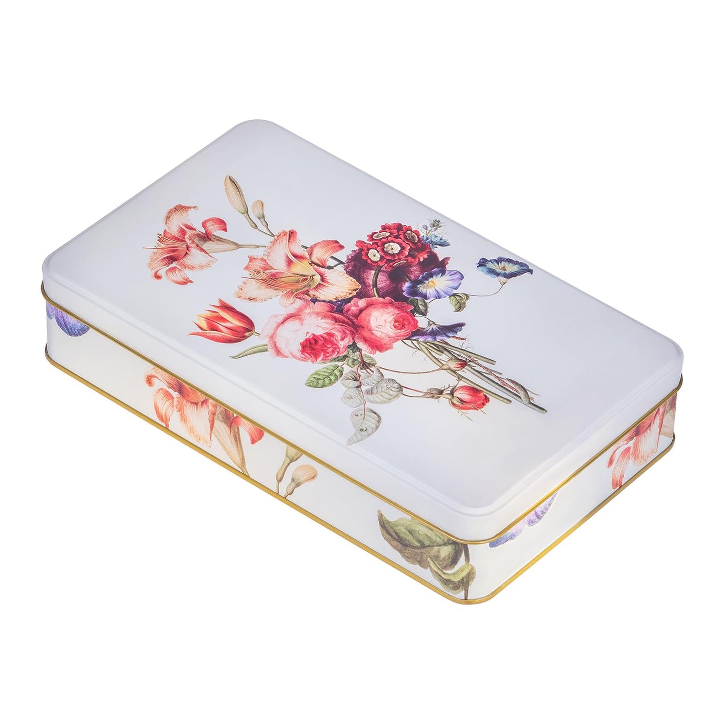 NOTIQUE Tin Metal Tin with Lid, Nostalgic Art Tin Box, Biscuit Tin, Storage Jar for Small Items - Collection Herbarium (Flower Language)