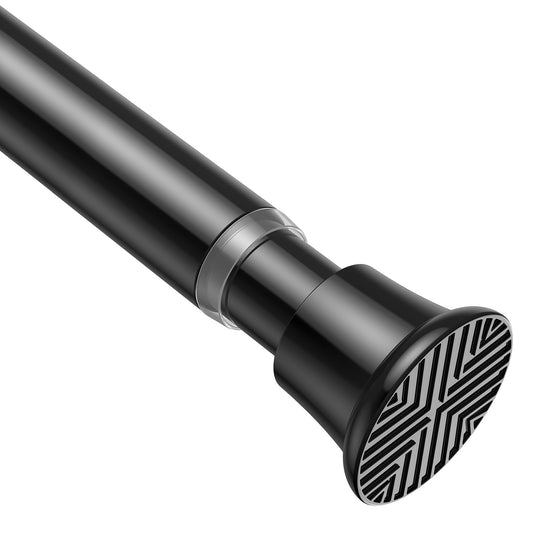 AIZESI Shower Curtain Pole 76-194cm Extendable Curtain Poles No Drilling Black Tension Rods For Curtains Telescopic Shower Curtain Rail For Bathroom