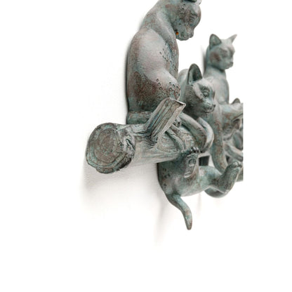 Kare Design Wall Hook Rack Cats Life, Grey, 42 cm, Cat Motif, Home Decor, Wall Organizer, Funny Sculpture, for Coat and Hat