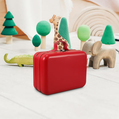 Alipis Toy Storage Box Boxes Retro Decor Toys Black Storage Bins Wedding Gif Boxes Mini Suitcase Pencils Case Small Suitcase Makeup Case Tiny Red Iron