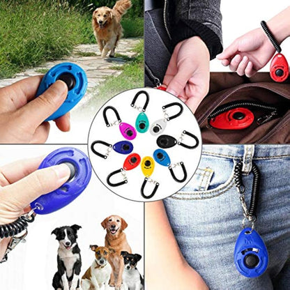 Bestomrogh 8 Pack Dog Training Clicker with Wrist Strap and Big Button Effective Behavioral Training Tool for Dogs Cats Birds Horse and Other Pets(Multi-Color)
