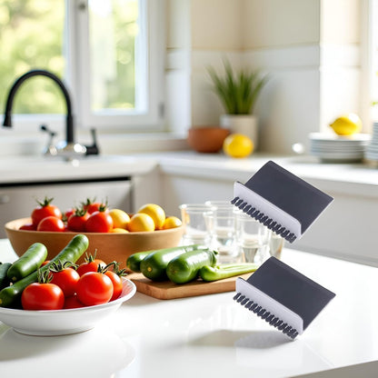 2Pcs Black Kitchen Sink Squeegee Cleaner Countertop Brush Wiper Vegetable Cleaning Brush Wiper Home Kitchen Tool Accessories Household Squeegees