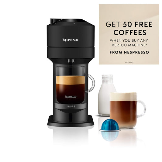 Nespresso Vertuo Next Coffee Machine, Centrifusion Technology, Wi-Fi and Bluetooth Enabled, Energy Saving Design, Multiple Cup Sizes, Compatible with