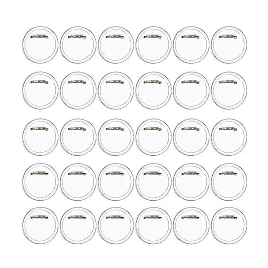 50Pcs Badge Making Kit for Kids, 3.8cm Clear Button Craft Badges Make Your Own Badges Button Badge Acrylic Button Pin Badges for DIY Craft Activities