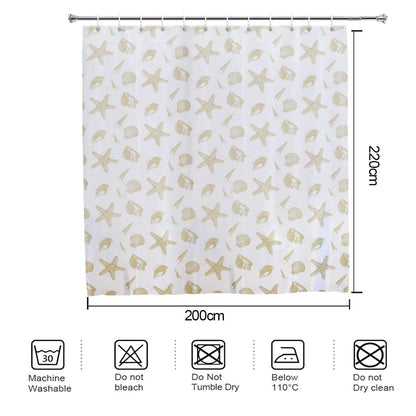 YISURE Extra Long Water-repellent Shower Curtain, Shell Printed 79x87 Inch