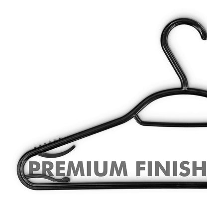 KEPLIN 30 Pack 5-in-1 Clothes Hangers – Adult Plastic Coat Hangers for Wardrobe – Space Saving Storage Organiser Hangers with Tie Bar, Strap Hooks