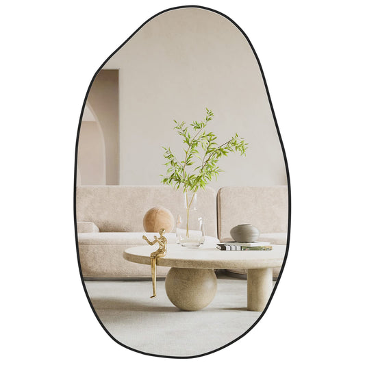 CASSILANDO Irregular Wall Mirror, Asymmetrical Mirror Wall Mounted, Unique Vanity Mirror,Shaped Dressing Mirror Decorative for Living Room, Bathroom,