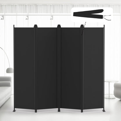 Kokorona Folding Room Divider 4 Panel, Portable Privacy Screen for Home Office, Partiton Wall Room Divider for Room Separation, Included-Cover Strips