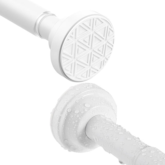 Upgraded 48-200cm Extendable Shower Curtain Pole Splice Mounting, 304 Stainless Steel No Drill Tension Rod, Non-Slip, Never Rust & Collapse for Bath,