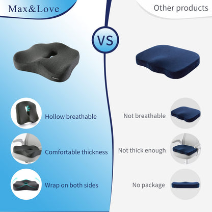 Memory Foam Seat Chair Cushion for Relieves Back Sciatica Pain Tailbone Pain Coccyx Degenerating Disc Orthopedic Osteoarthritis Prostate Cushion Low