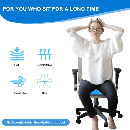 Juroof Gel Seat Cushion For Long Sitting With Non-Slip Covers,Soft & Breathable For Chair,Gaming,Car,Office,Desk Chair and Wheelchair,Office Pads