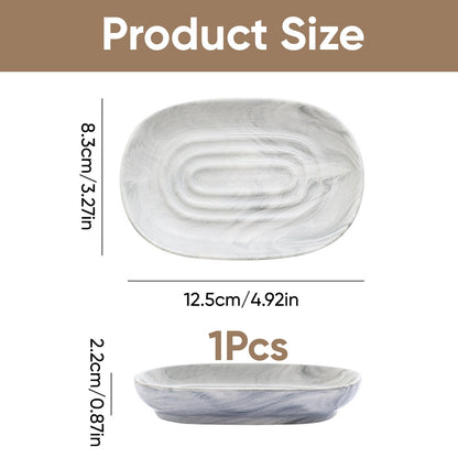 Anti Slip Ceramic Soap Dish – Marble Soap Dishes for Bathroom, Soap Tray Dish for Shower, Kitchen and Sink – Keep Soap Dry & Easy Cleaning