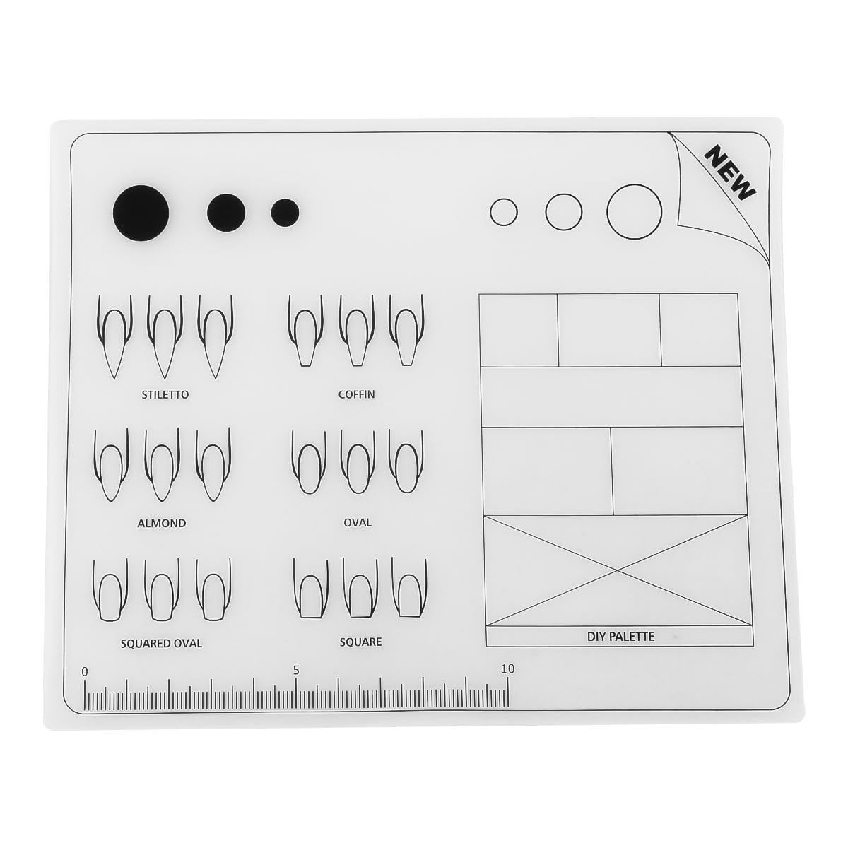 VOANZO Silicone Nail Training Mat Acrylic Application Trainer Sheet Reusable & Laminated for Professional Practice