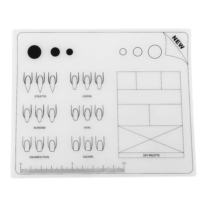 VOANZO Silicone Nail Training Mat Acrylic Application Trainer Sheet Reusable & Laminated for Professional Practice