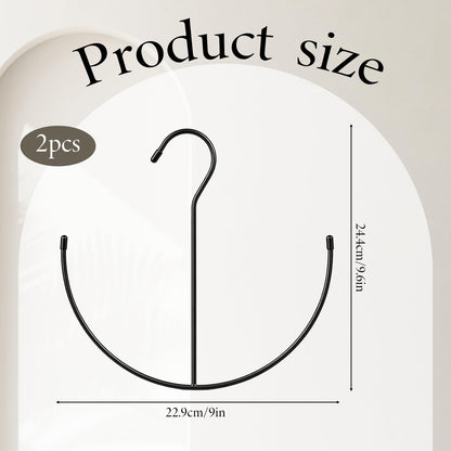 Tweruna 2 Pack Hat Hangers for Closet, Metal Closet Cap Holder for Baseball Caps, Black Hats Racks Baseball Cap Holder