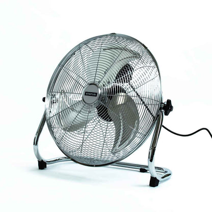 Status Floor Fan | 18 Inch Portable Fan | 3 Speed Adjustable Angle Fan | Chrome | S18CFLOORFAN1PKB