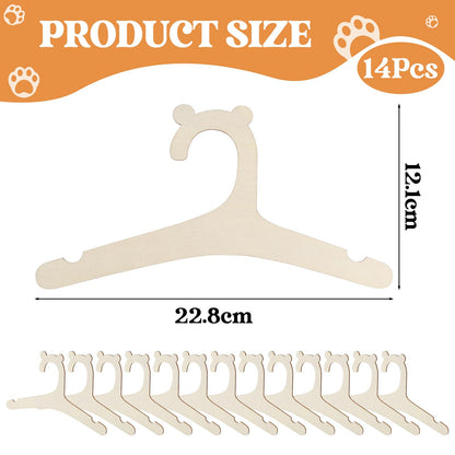 FAMCUCHE 14Pcs Wooden Baby Hangers, Non-Slip Baby Hangers Newborn, Space Saving Wooden Hangers for Clothes, Kids Hangers for Jackets, Dresses
