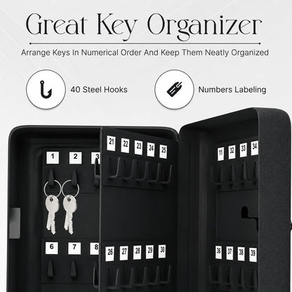 Landlord Direct Supplies LDS® Key Cabinet with Combination Lock, 40 Keys – Wall Mounted Lockable Steel Key Safe Box
