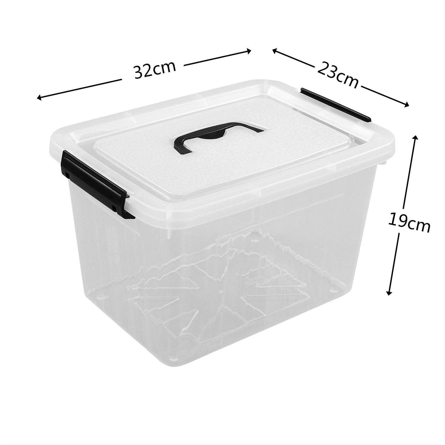 Farmoon 12 Liter Plastic Latching Storage Boxes with Lids, Clear, 6 Packs