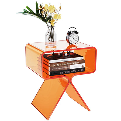 solaround Acrylic Side Table, No Assembly, 39 x 30 x 45 cm, Orange
