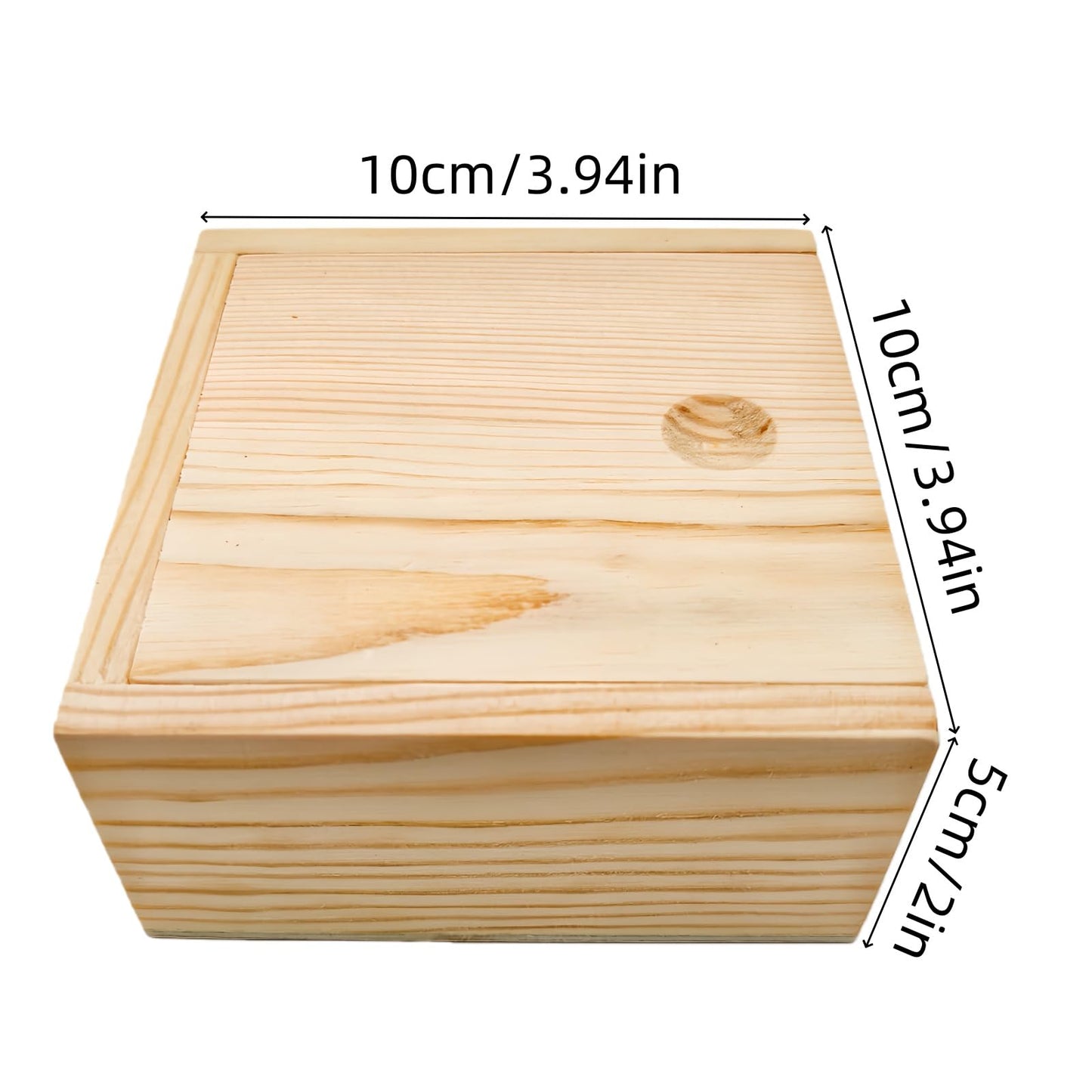 Anktily 2 Pack Unfinished Wood Storage Box with Slide Lid, Blank Natural Wood Box Case Container for Jewellery, DIY Arts & Crafts Hobbies
