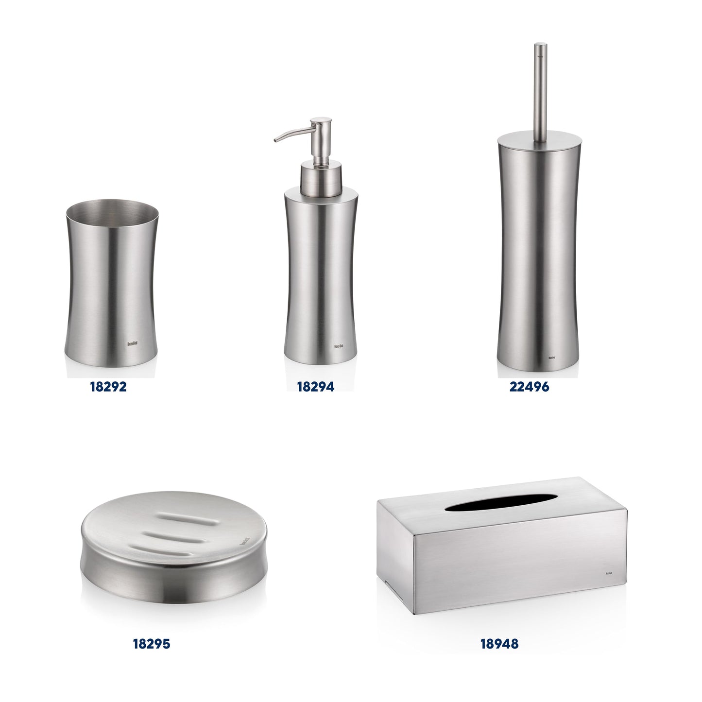 Kela "Elegance WC-Set, Stainless-Steel, Silver
