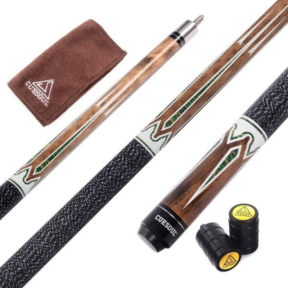 CUESOUL 58 Inch 19 Oz 1/2 Jointed Maple Billiard Pool Cue (CSTB001U)