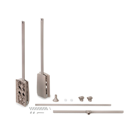 Emuca - Hang pull down wardrobe rail lift, adjustable width 600-830mm (23,6-31,4 inch), stone grey