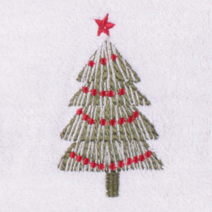 Fusion Christmas - Christmas Trees - 100% Cotton Hand Towel (2 pack) - 50 x 90cm in White, (CXLWETX2ZU)