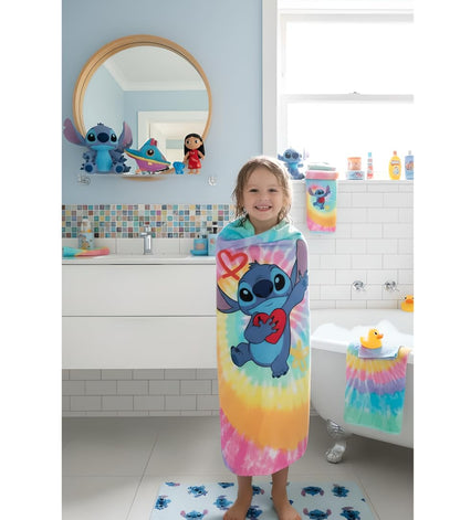 BrandMac Disney Stitch “Surfing” Beach & Bath Towel 70x140 cm, 100% Cotton | Soft & Quick-Dry Kids Bath & Swim Towel