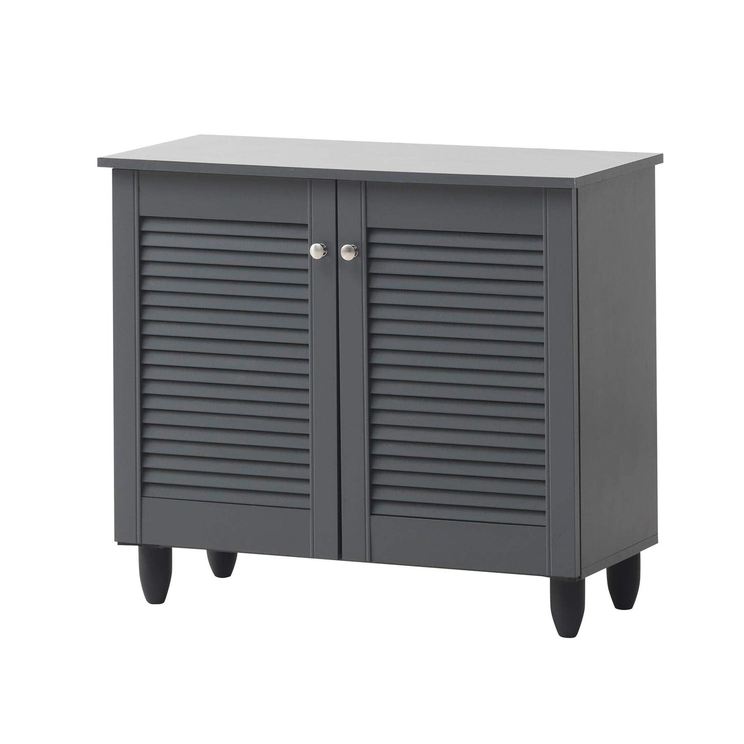 Timber Art Design UK Shoe Storage Cabinet with 2 Doors Modern Footwear Stand Rack Unit Space Saver Cupboard Storage Organizer for Living Room