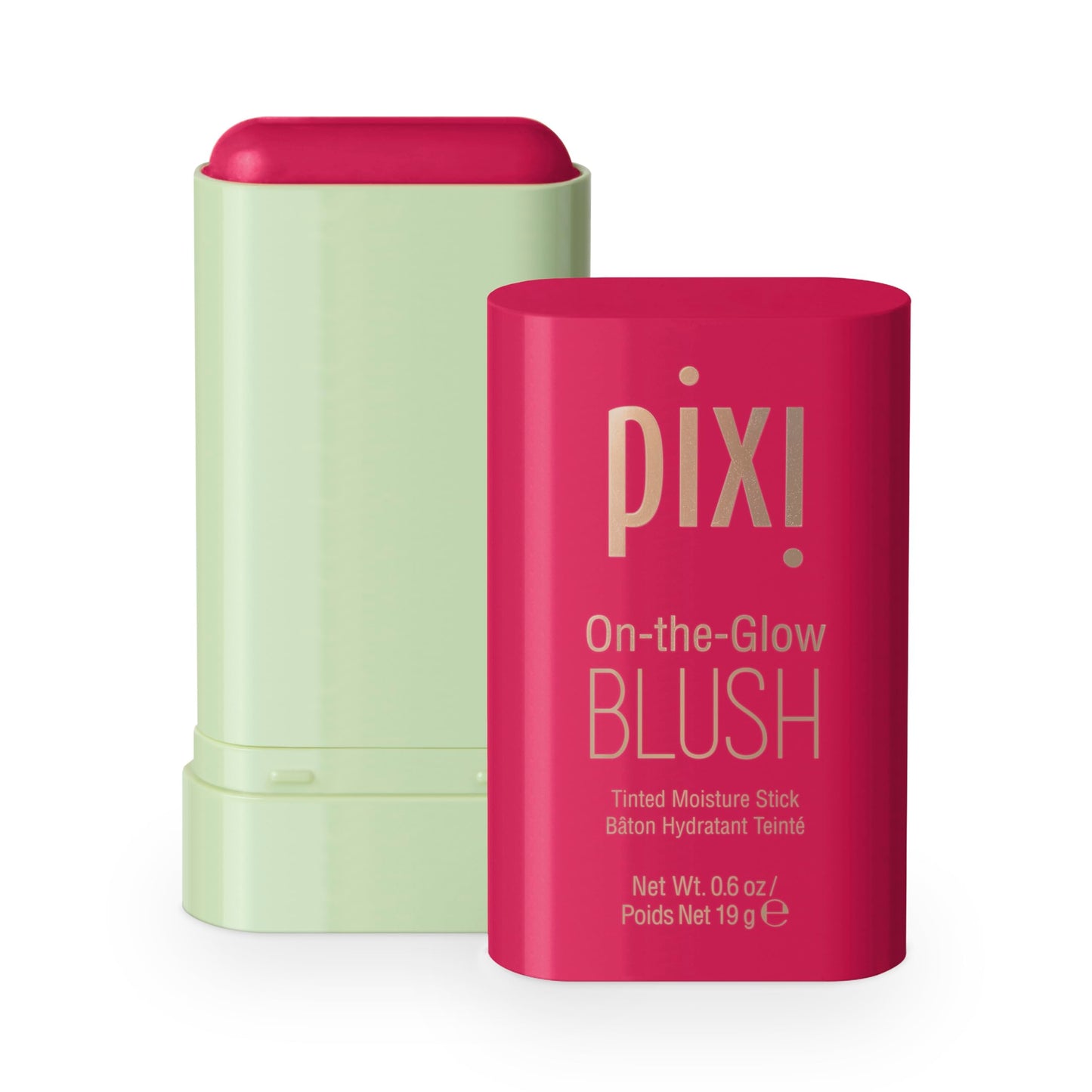 Pixi On-The-Glow Blush - Ruby, Hydrating Tinted Moisture Blush Stick With Ginseng, Aloe Vera & Fruit Extracts, For Cheeks & Lips, 19G 0.6Oz,