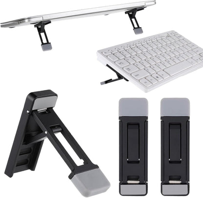 Zolventiq 2 Pcs Portable Keyboard Riser, Three Tilt Angle Adjustable Foldable Invisible Laptop Riser, Zinc Alloy Mini Laptop Stand