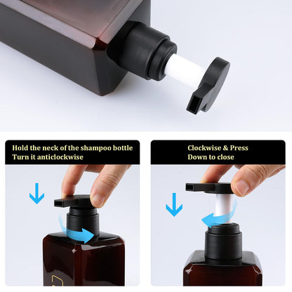 Hokretme 3 Pack Shampoo and Conditioner Dispenser 550ml Shower Soap Bottles Refillable Shampoo Pump Bottle Dispenser Plastic Empty Body Wash
