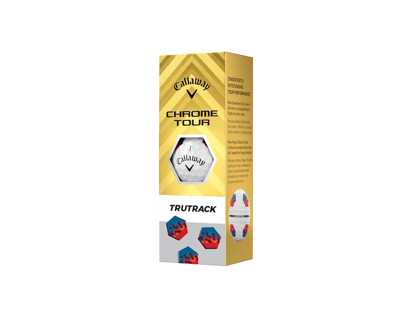 Callaway Golf Chrome Tour Premium Golf Ball 2024, Blue/Red